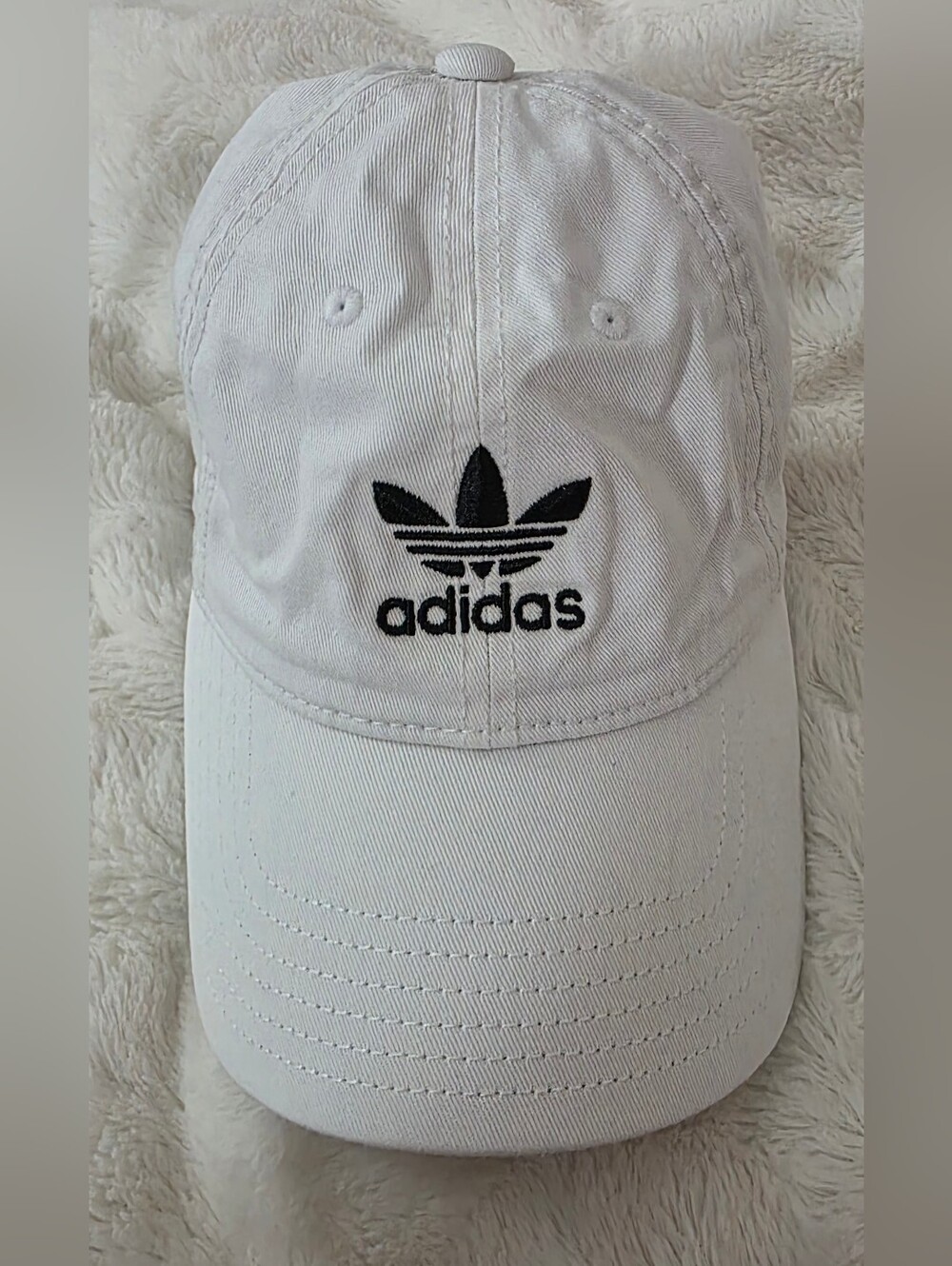 white Adidas Strap-Back Hat